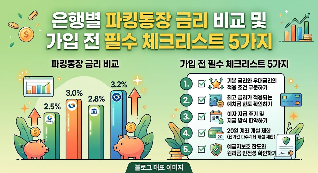 은행별 파킹통장 금리 비교 및 가입 전 필수 체크리스트 5가지