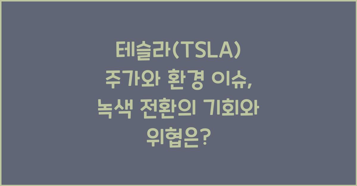 테슬라(TSLA) 주가와 환경 이슈