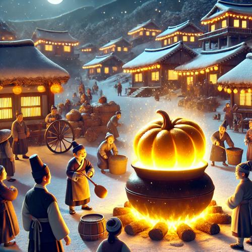 호박으로 엿을 만들기 시작한 마을 사람들