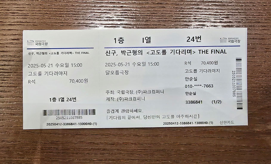 신구, 박근형의 , <고도를 기다리며> THE FINAL