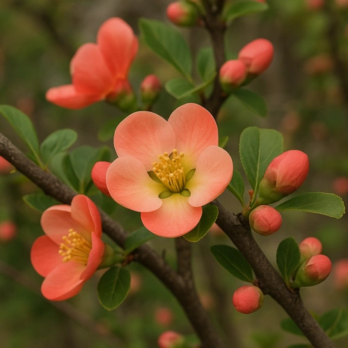 모과나무 꽃의 중심부