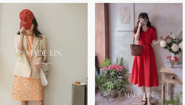 리린 꽃자수 레이스 원피스와 우아한 퍼프 원피스