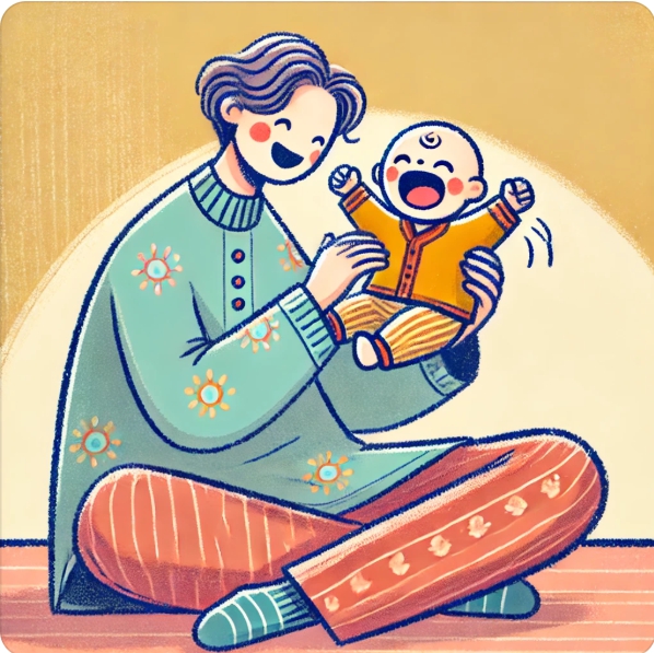 육아 휴직 중인 모습을 표현한 이미지