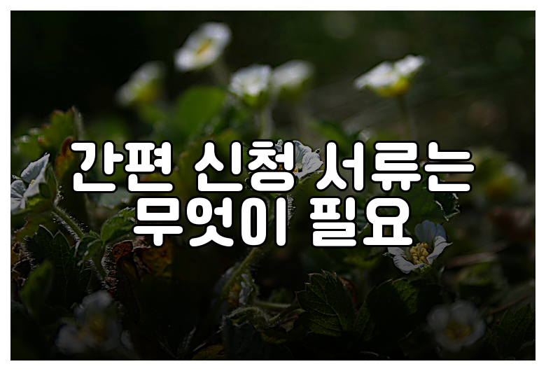 간편 신청 서류는 무엇이 필요
