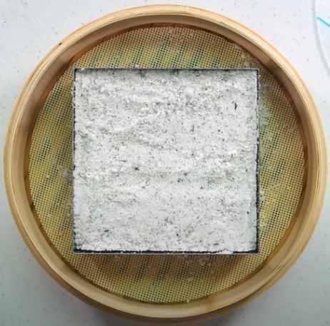 한국의 떡 종류 석이편-시루애 안치기