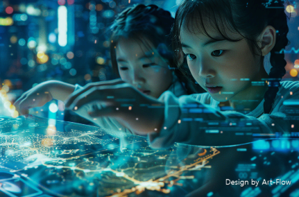 NFT 아트를 하는 아이들 [이미지 : Midjourney 기반 직접 제작 / Photoshop 편집 포함] * 본 이미지는 특정 브랜드 및 단체와 관련 없는 창작물입니다.