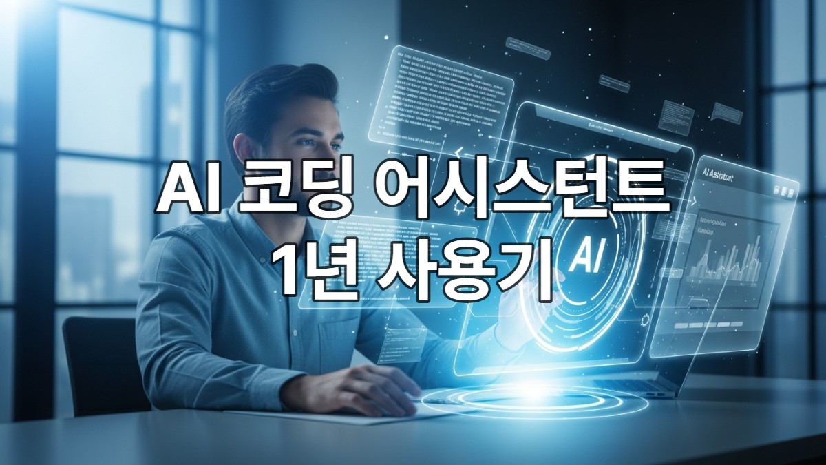 AI 코딩 어시스턴트와 함께 코드를 개발하며 생산성을 높이는 개발자의 모습