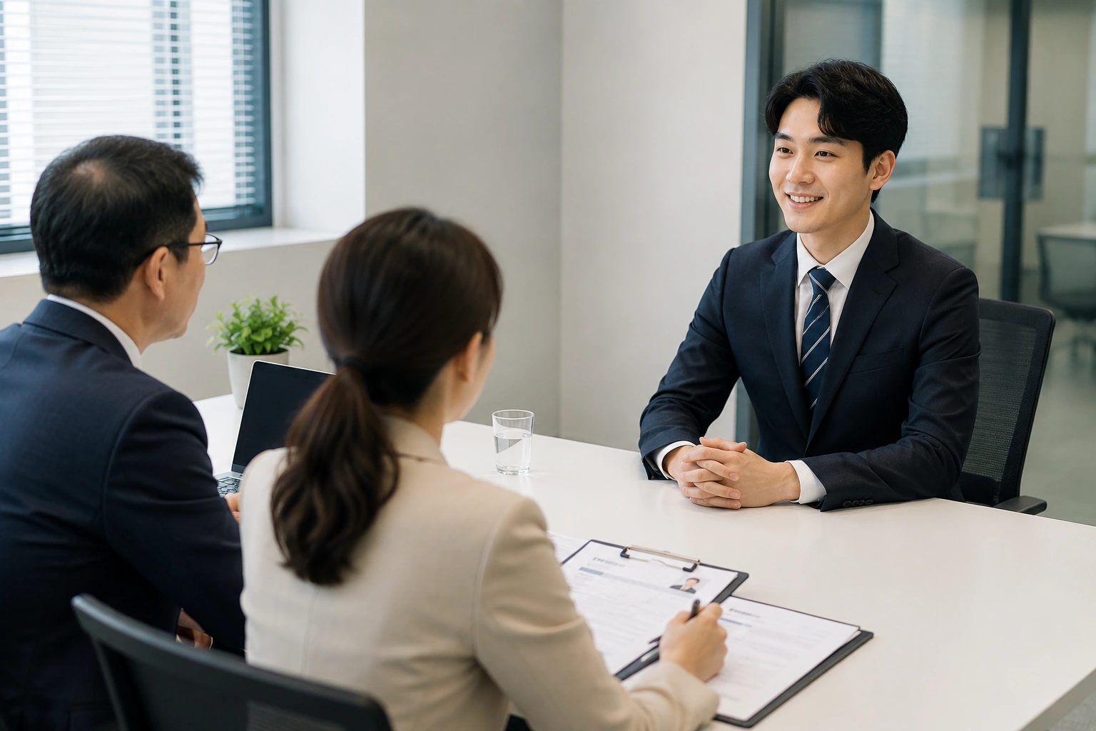 취업 면접을 보는 구직자 모습