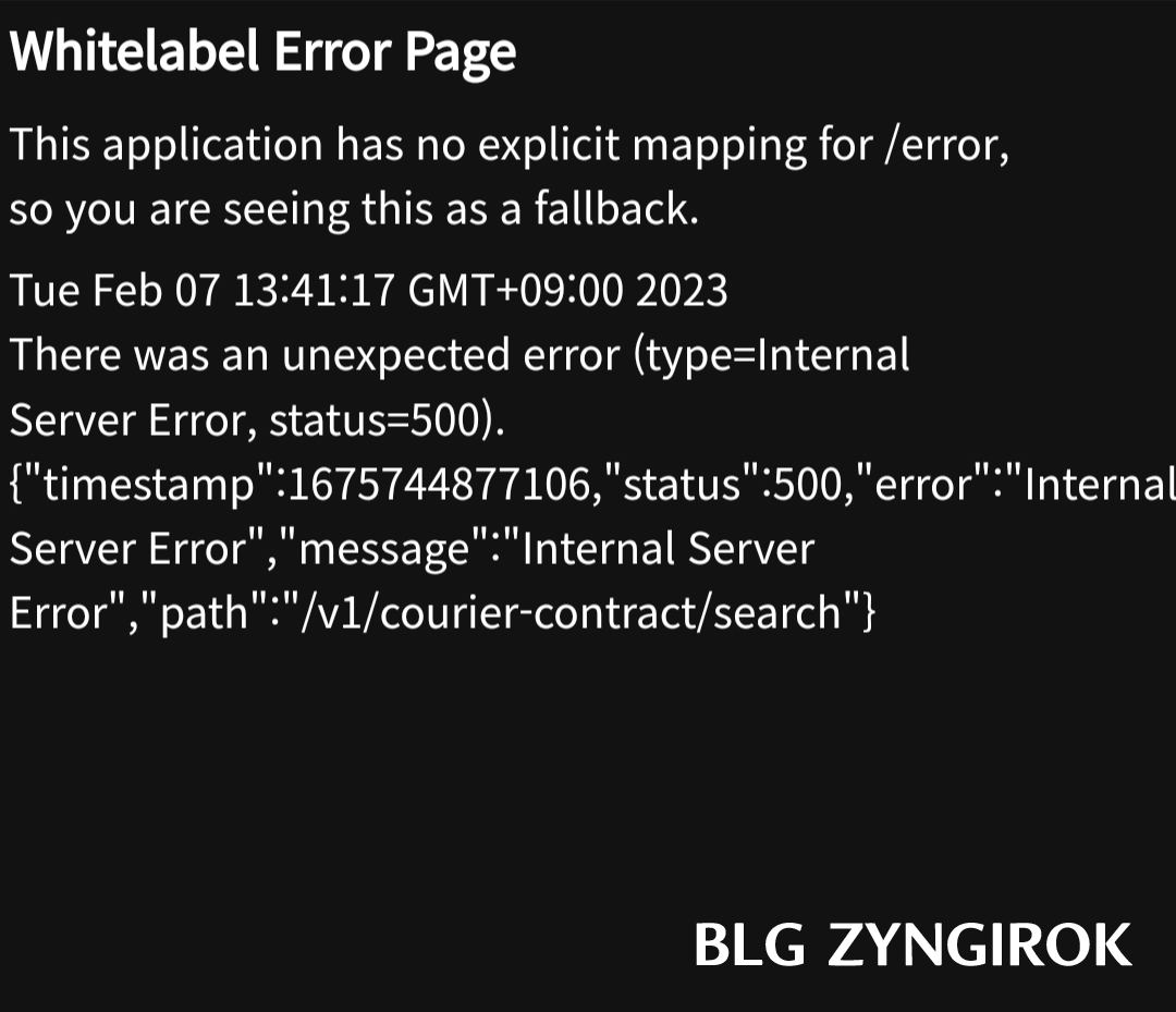 쿠팡-화이트-라벨-에러-페이지-모습이다.