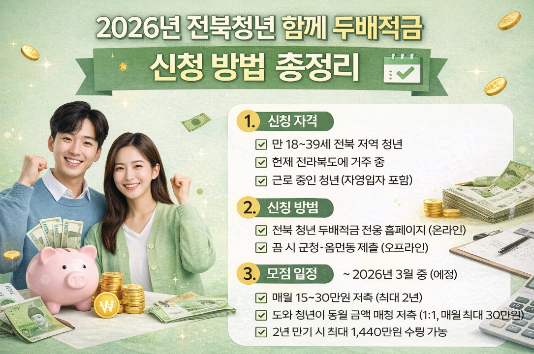 전북청년 함께 두배적금 신청 5분 완벽 정리
