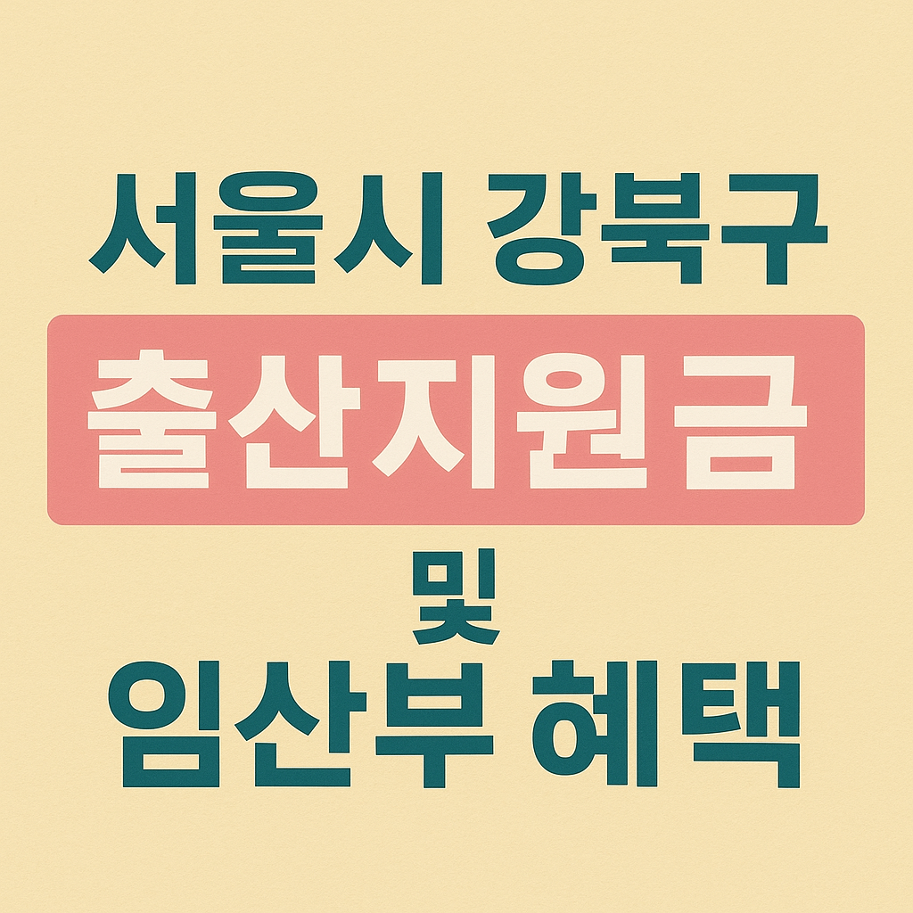 서울시 강북구 출산지원금 및 임산부 혜택