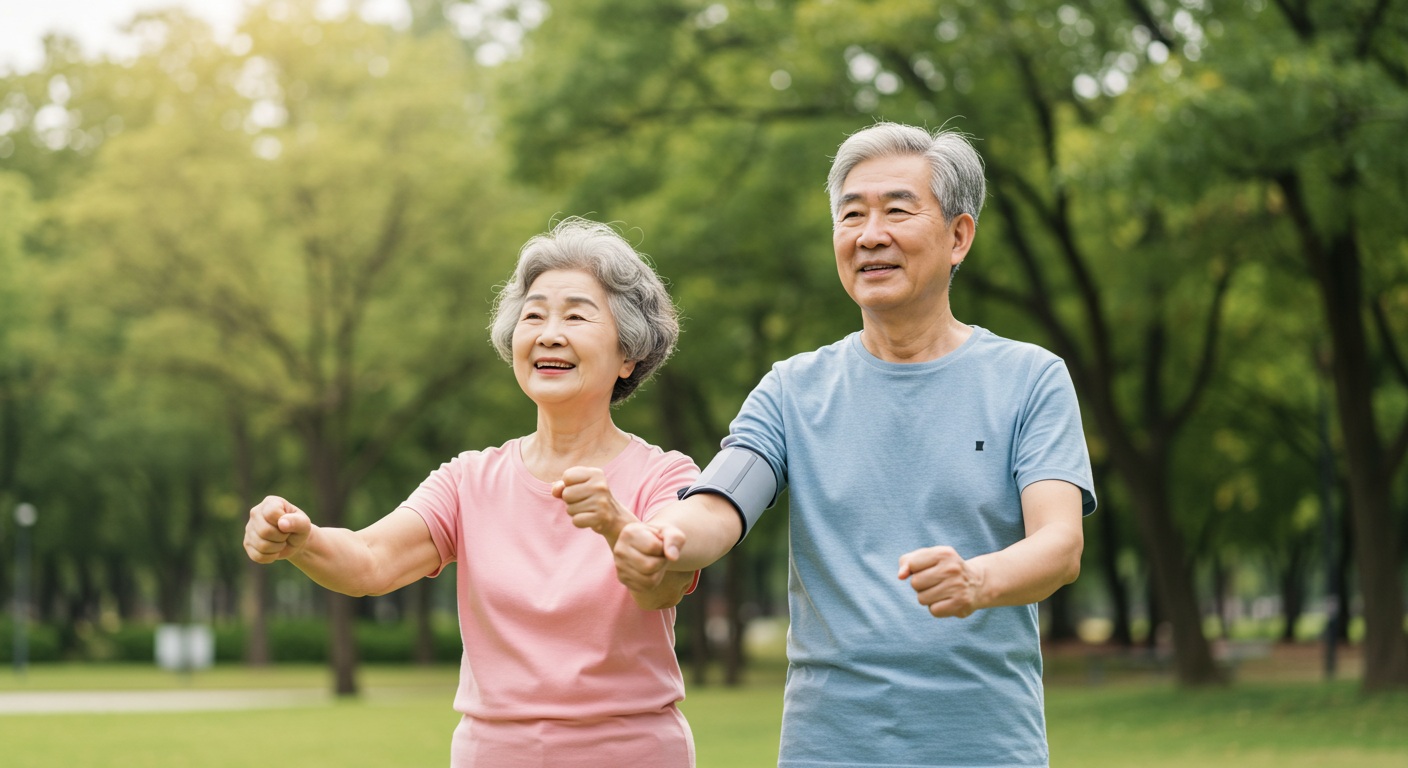 혈압 관리를 통해 건강한 생활을 즐기는 사람들의 모습