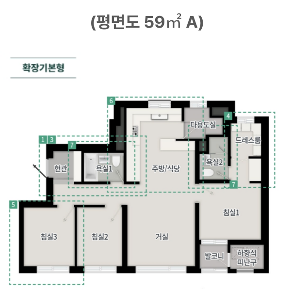 탑석 푸르지오 파크7 평면도