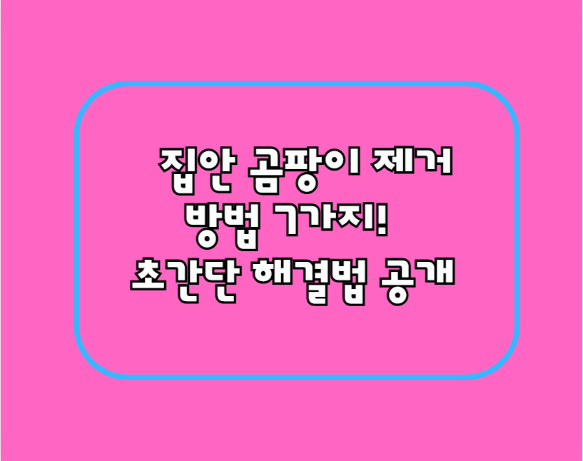 집안 곰팡이 제거방법 7가지! 초간단 해결법 공개