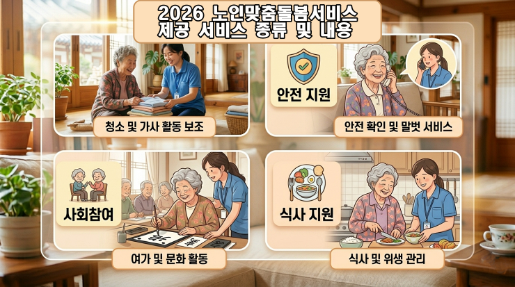 2026 노인맞춤돌봄서비스 제공 서비스 종류 및 내용