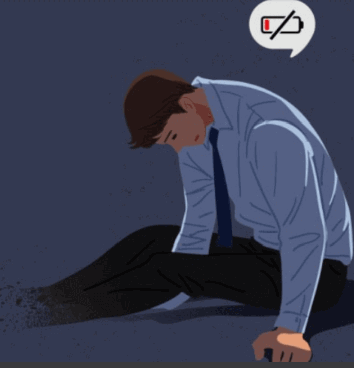 직장인이-제대로-번아웃이와서-방전된채로-바닥에-앉아있는-이미지
