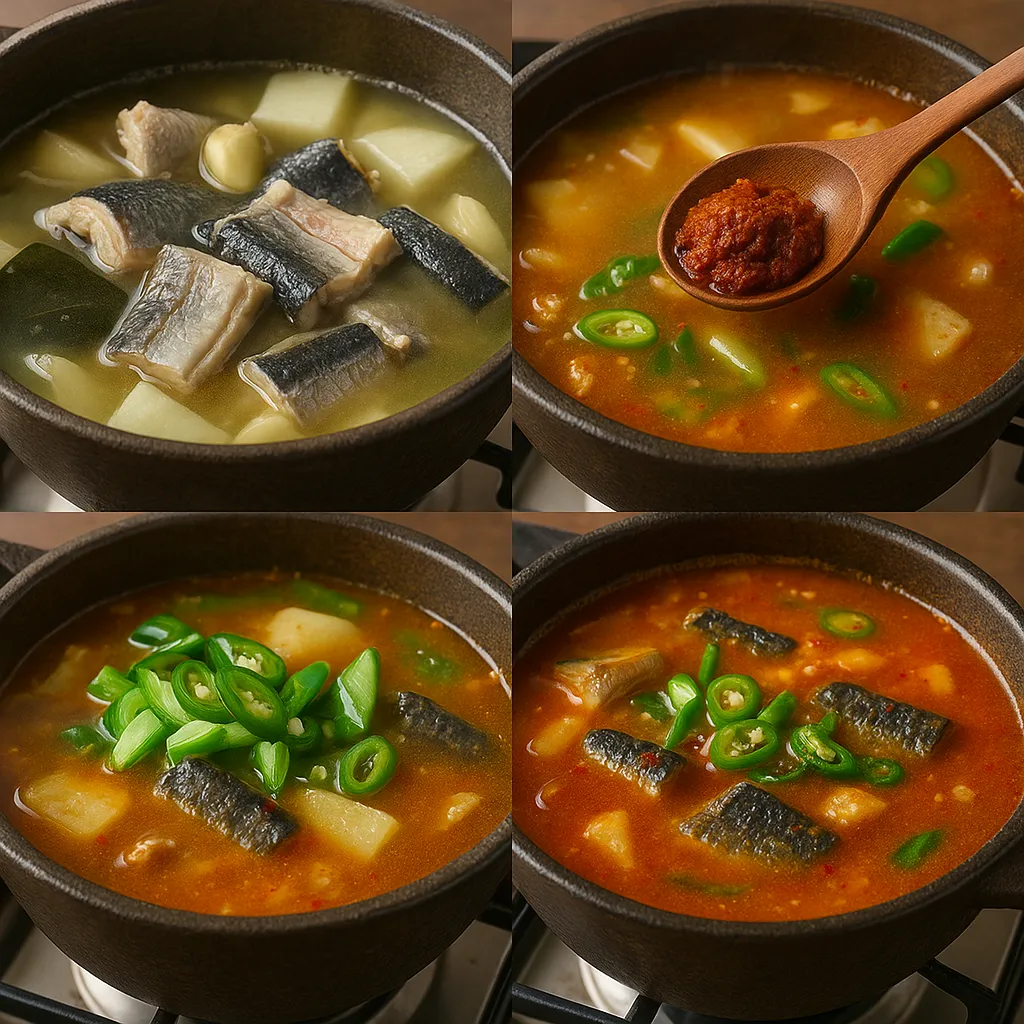 붕장어탕이 만들어지는 4단계 조리 과정