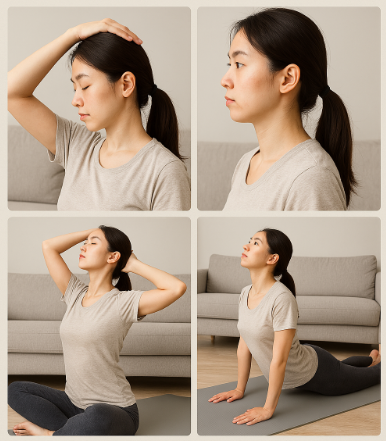스트레칭 4가지 자세 이미지