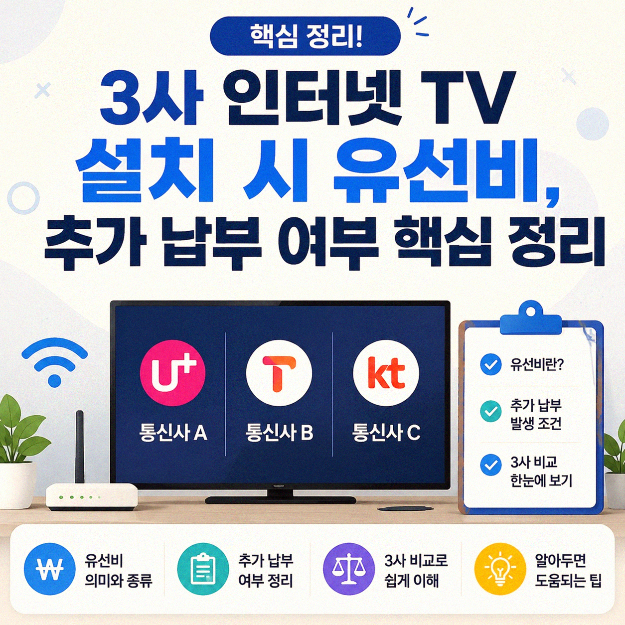 3사 인터넷 TV 설치 유선비, 정말 따로 내야 할까?