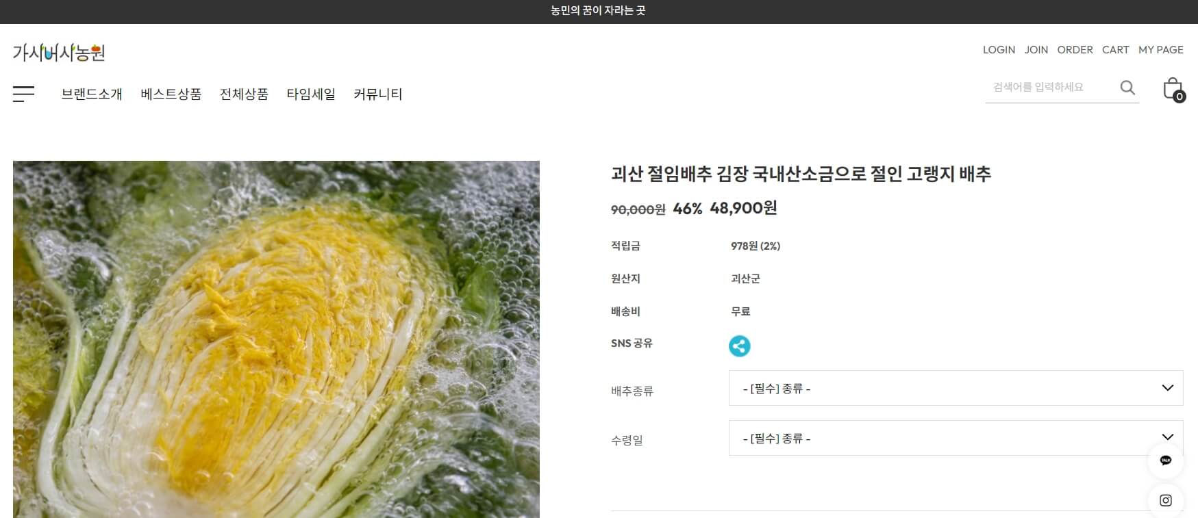 괴산 절임배추20kg