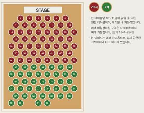 12월 주현미 디너쇼 좌석표