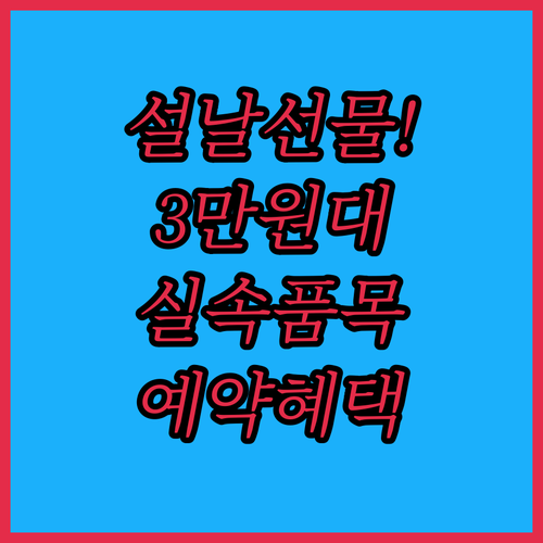설날 선물세트 3만원대 실속 품목 및..
