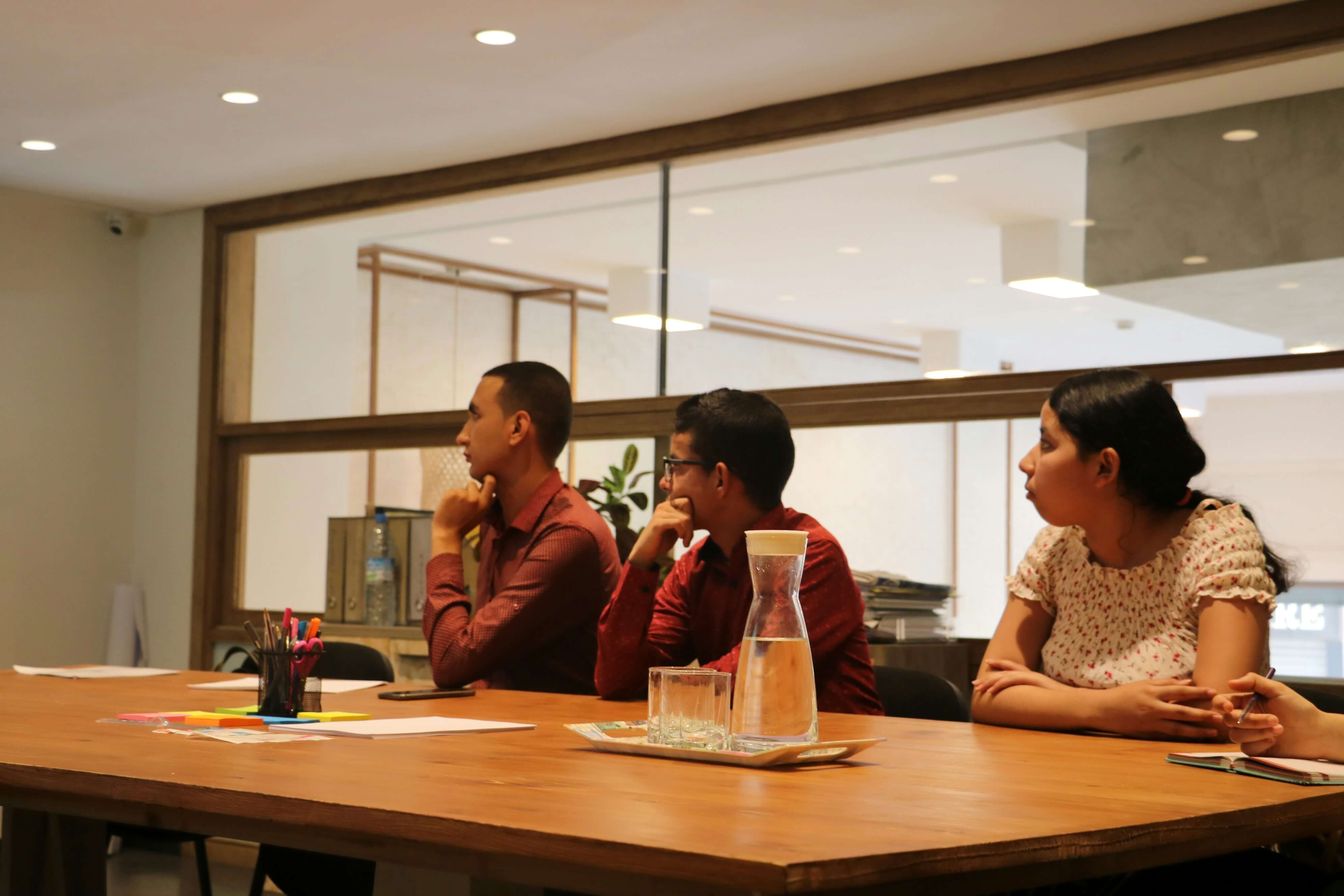 Young people attending startup training
