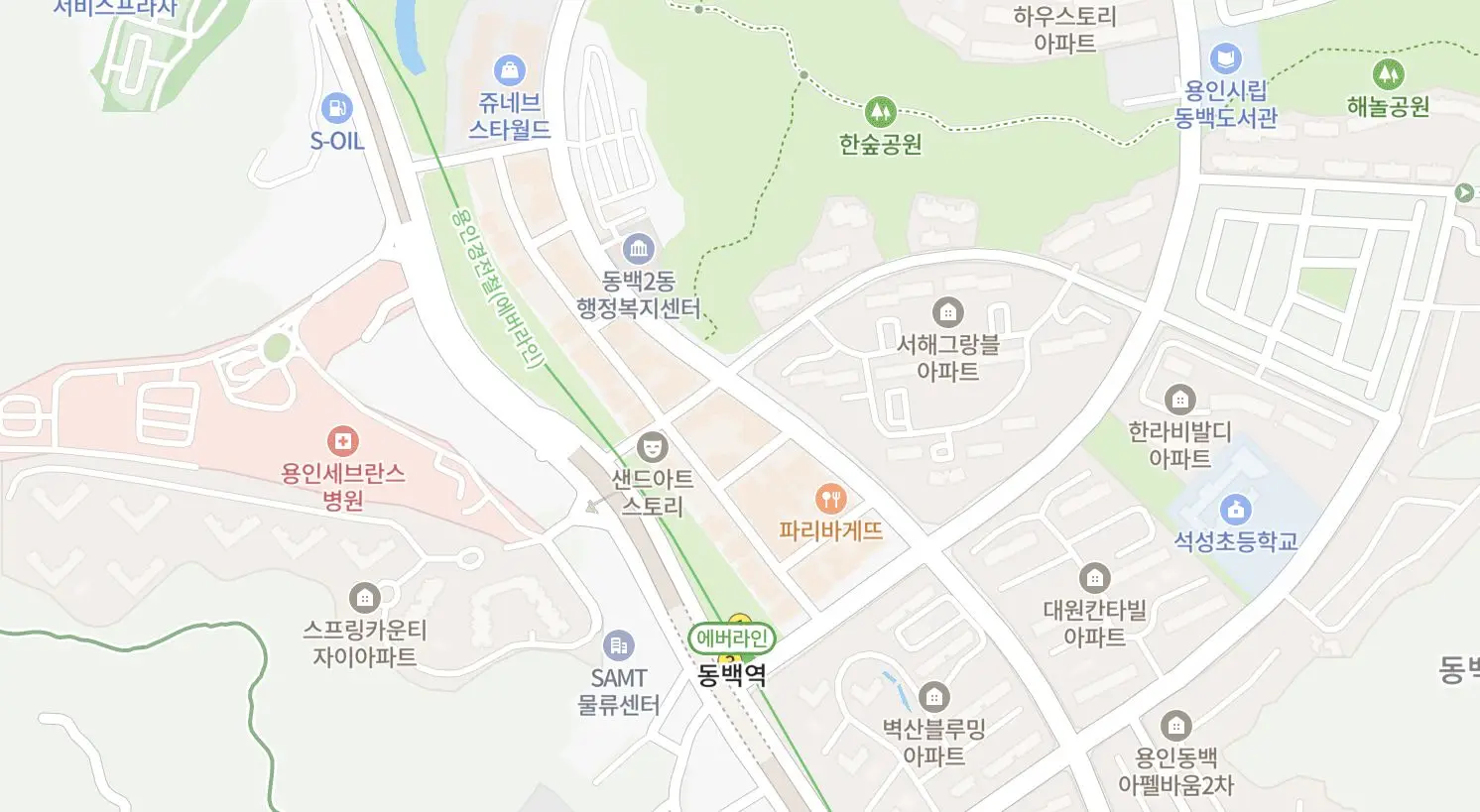 동백역 근처 먹자골목