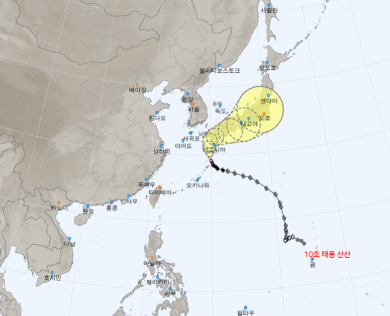 태풍 산산, 태풍 산산 이동경로, 태풍 산산 경로, 태풍 산산 진로, 태풍 산산 현재위치, 10호태풍 산산, 태풍, 태풍 소식