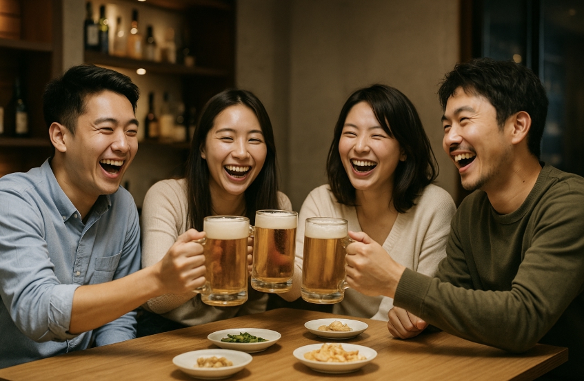 즐거운 술자리 모임을 하고 있는 사람들 사진