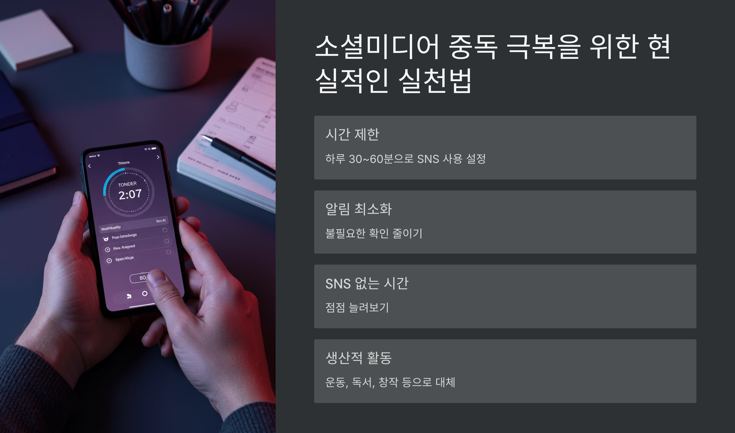 소셜미디어 중독 극복을 위한 현실적인 실천법