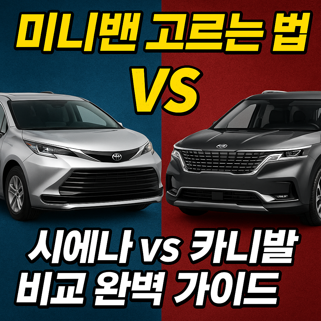 미니밴 고르는 법 시에나 vs 카니발 비교 완벽 가이드 블로그 썸네일