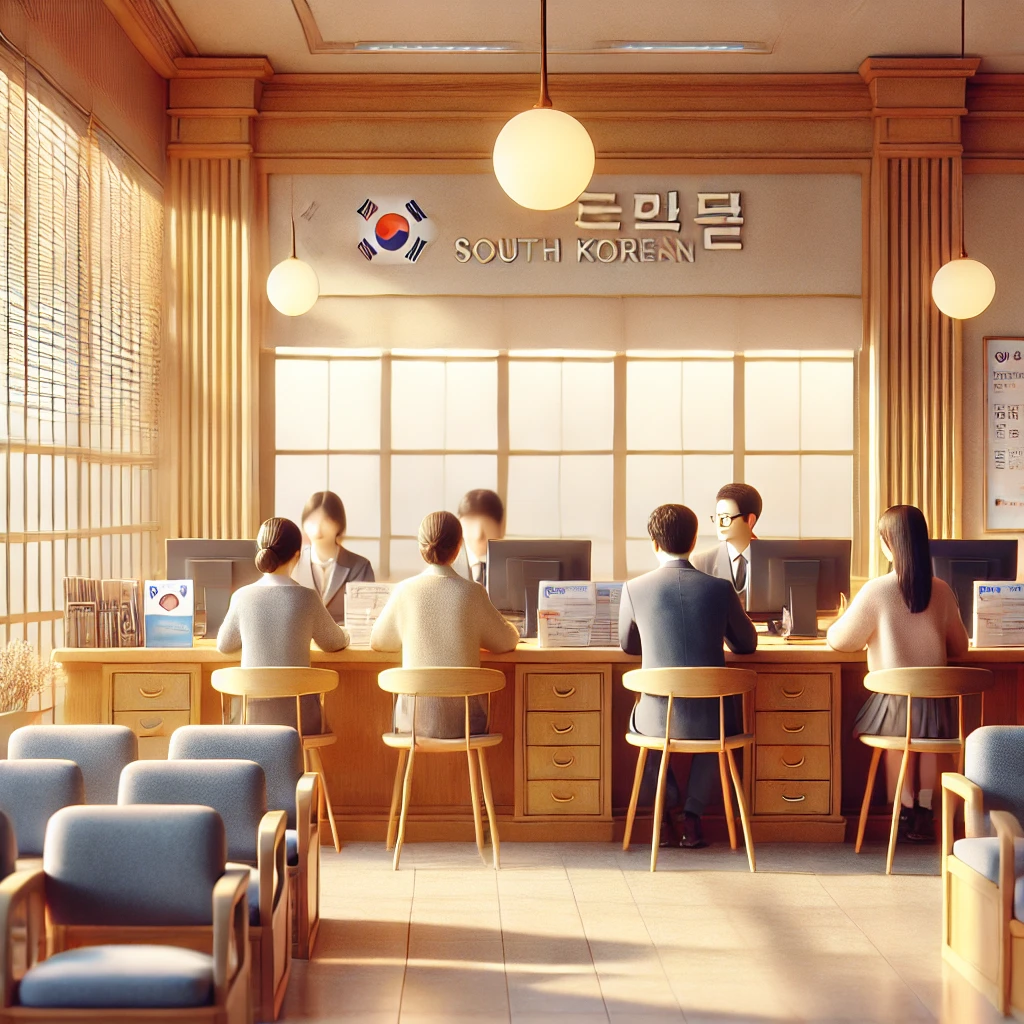 고객과 직원들이 상담 중인 모습