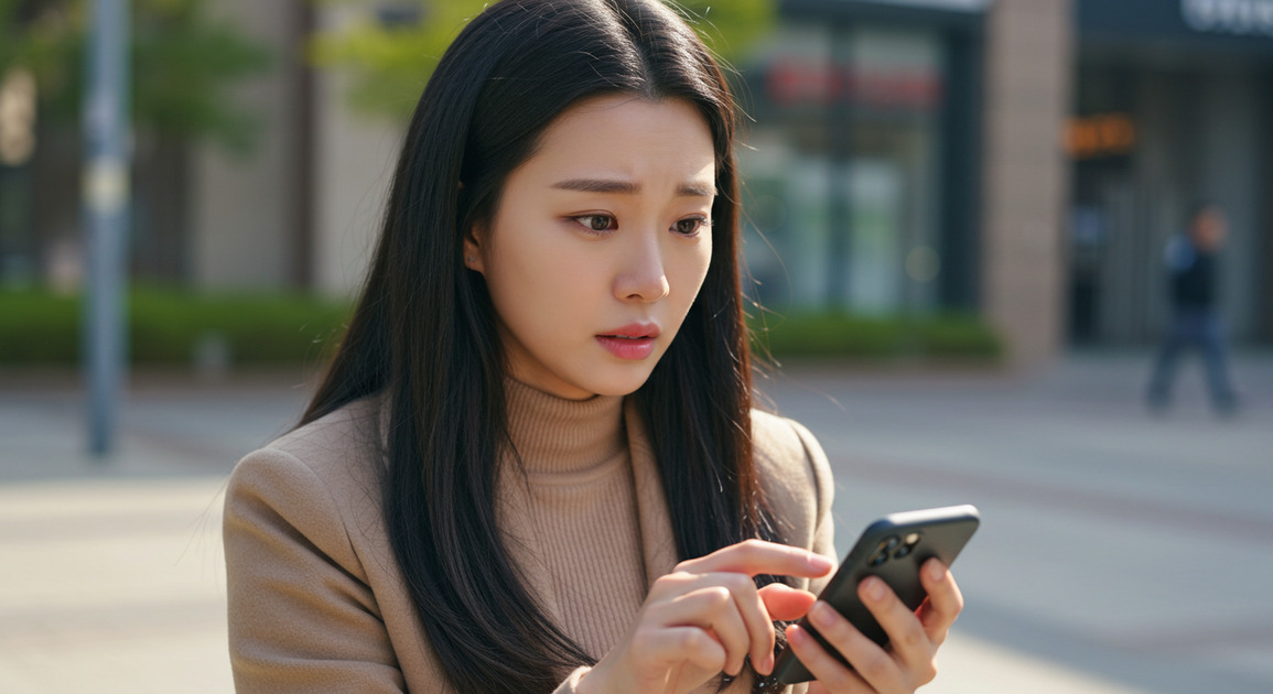 치매 환자 실종신고하는 여성 이미지