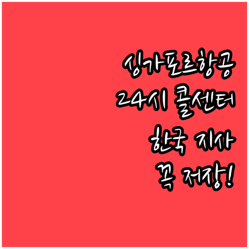 싱가포르항공 24시간 영어 콜센터 및..