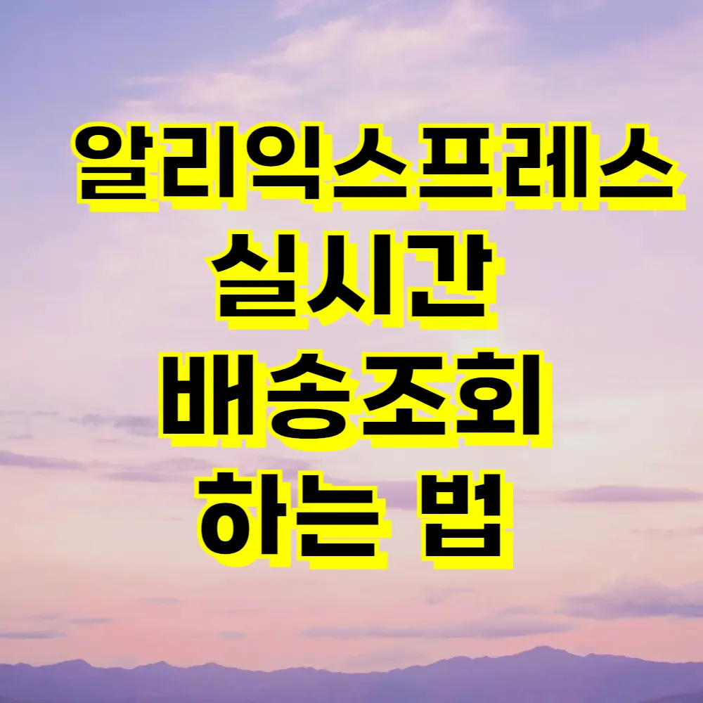알리익스프레스 실시간 배송조회 하는 법
