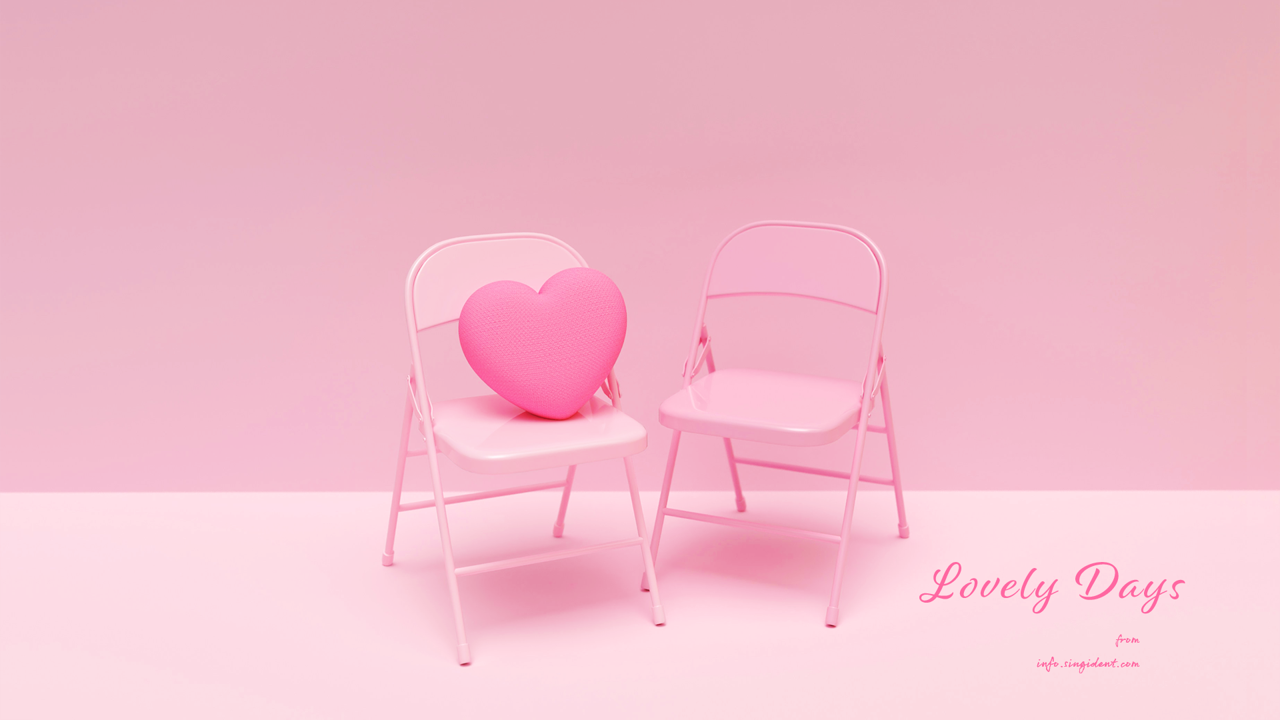 03 핑크색 하트쿠션 C - Lovely Days 핑크배경화면