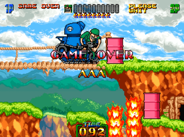 찰리닌자-오락실게임-종료-화면