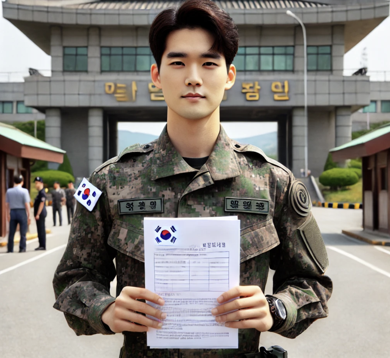 군입대하는 모습