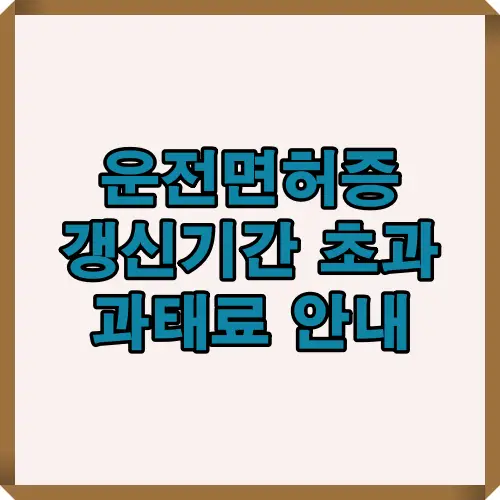 운전면허증 갱신기간을 초과했을 때 부과되는 과태료, 면허 취소 조건, 대응 절차를 안내하는 블로그 대표 썸네일. 면허 만료 후 조치 방법을 한눈에 보여주는 핵심 안내 이미지.