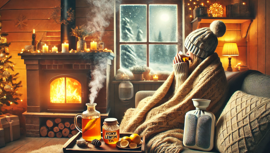 겨울철 목감기와 관련된 그림