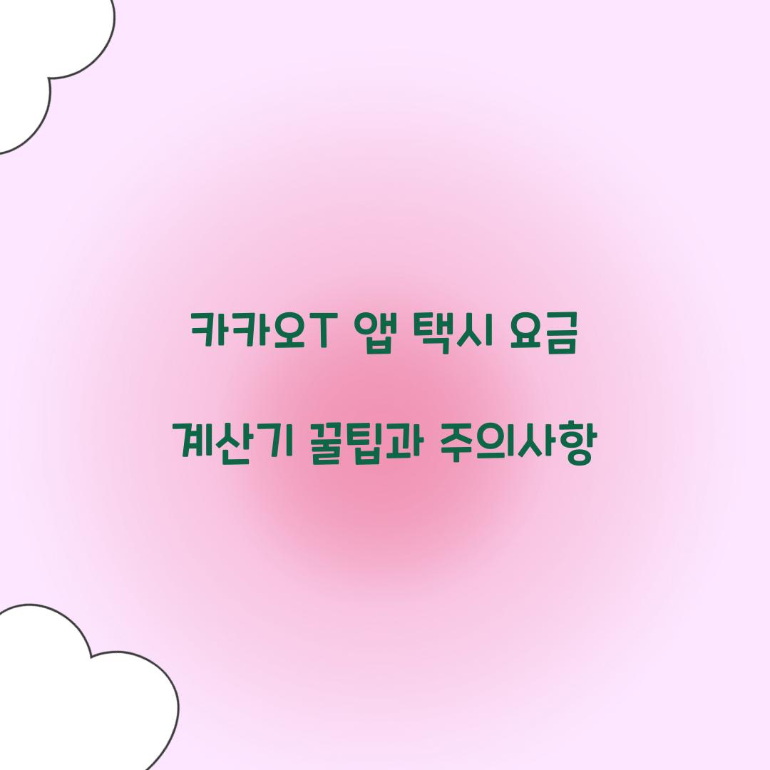 카카오T 앱 택시 요금 계산기