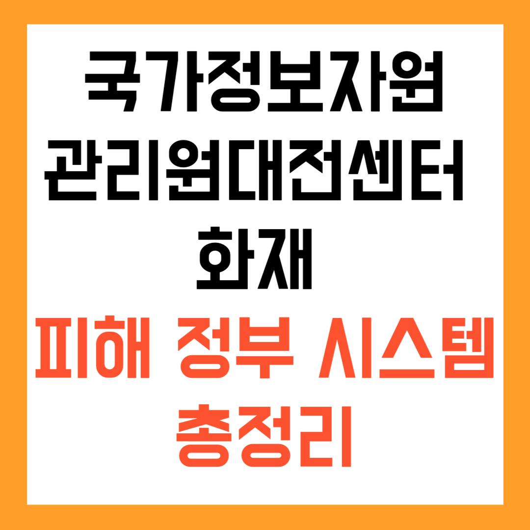 국가정보자원관리원대전센터 화재, 피해 정부 시스템 총정리