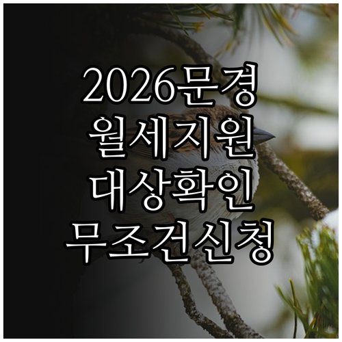 2026 문경 청년 월세 지원 사업 ..