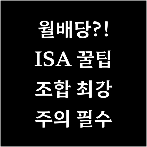 월배당 ETF와 ISA 계좌 조합의 ..