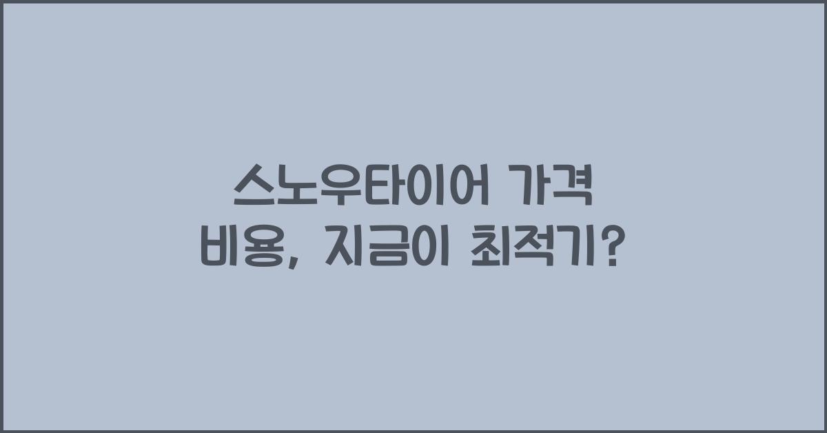 스노우타이어 가격 비용