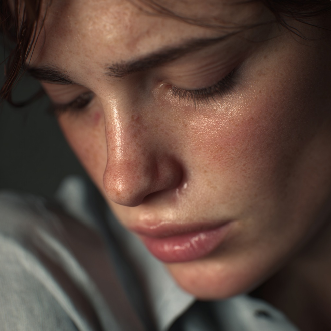 땀이 많이 나는 여성