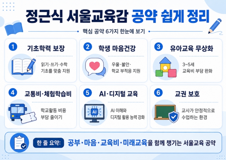 정근식 서울교육감 당선 공약 쉽게 정리