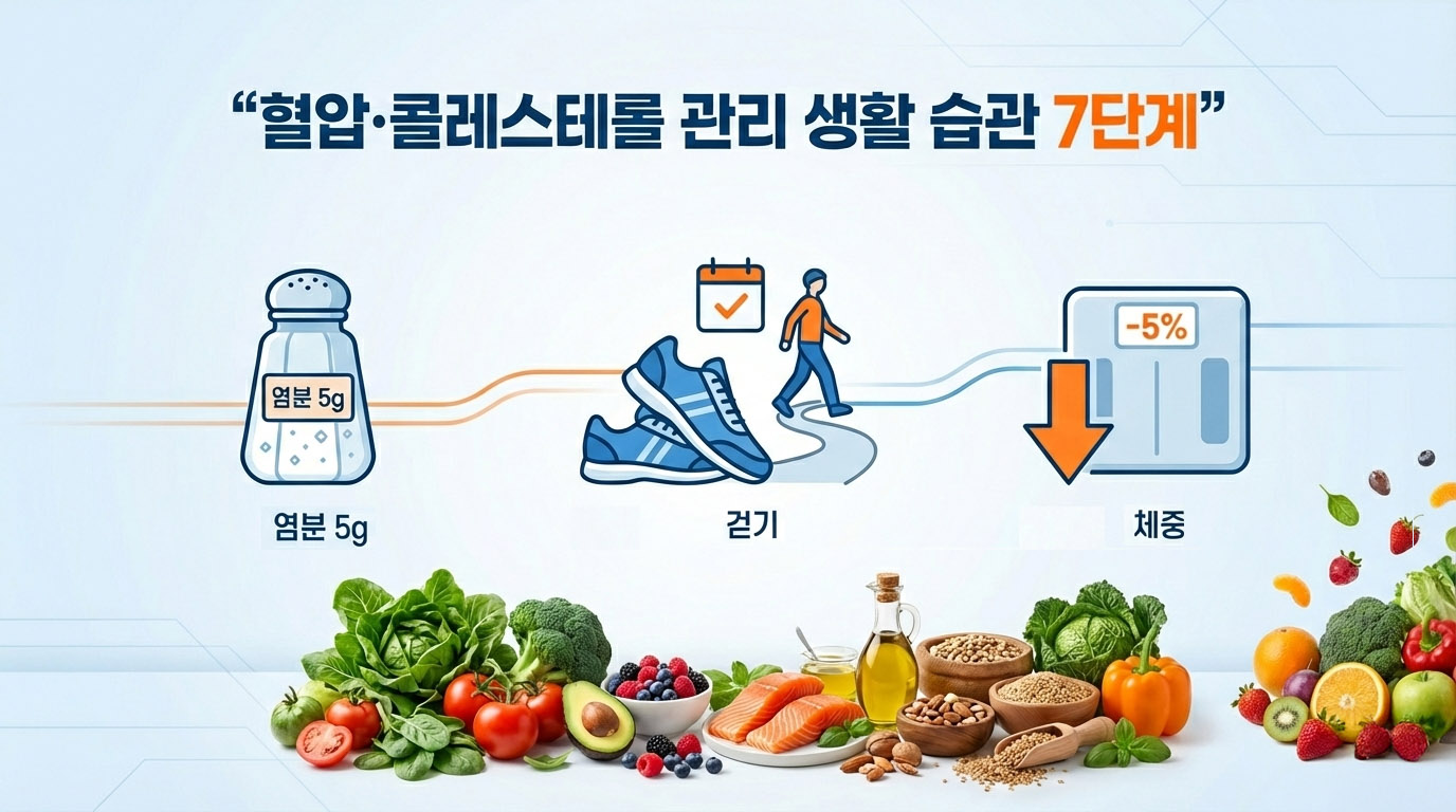 혈압 콜레스테롤 관리 생활 습관 7단계