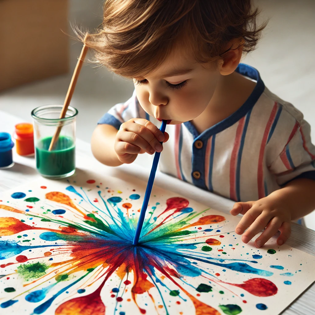 물감 불기 놀이